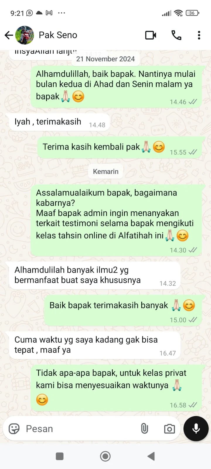 TESTIMONI TAHSIN